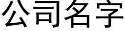 公司名字 (黑體矢量字庫)