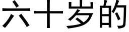 六十歲的 (黑體矢量字庫)