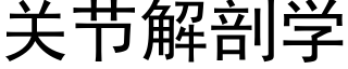 关节解剖学 (黑体矢量字库)