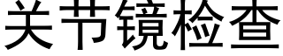 關節鏡檢查 (黑體矢量字庫)