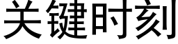 關鍵時刻 (黑體矢量字庫)