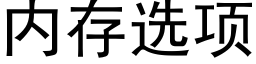 内存选项 (黑体矢量字库)