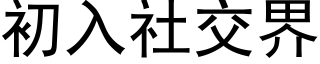 初入社交界 (黑體矢量字庫)