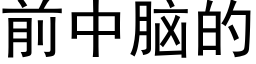 前中腦的 (黑體矢量字庫)