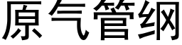 原气管纲 (黑体矢量字库)