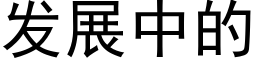 发展中的 (黑体矢量字库)