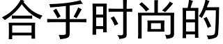 合乎时尚的 (黑体矢量字库)