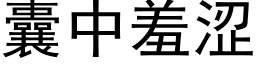 囊中羞澀 (黑體矢量字庫)