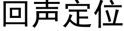 回声定位 (黑体矢量字库)