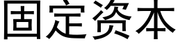 固定資本 (黑體矢量字庫)