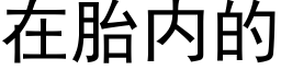 在胎内的 (黑体矢量字库)