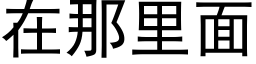 在那里面 (黑体矢量字库)