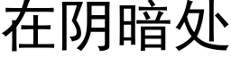 在陰暗處 (黑體矢量字庫)