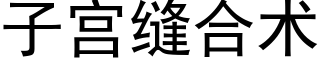 子宫缝合术 (黑体矢量字库)