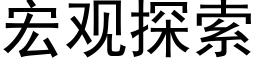 宏观探索 (黑体矢量字库)