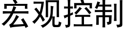 宏观控制 (黑体矢量字库)