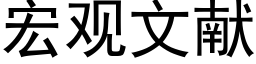 宏觀文獻 (黑體矢量字庫)