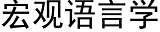 宏观语言学 (黑体矢量字库)