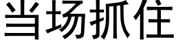 当场抓住 (黑体矢量字库)