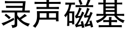 录声磁基 (黑体矢量字库)