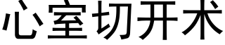 心室切開術 (黑體矢量字庫)