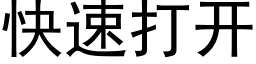 快速打開 (黑體矢量字庫)