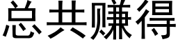 总共赚得 (黑体矢量字库)