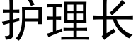 护理长 (黑体矢量字库)