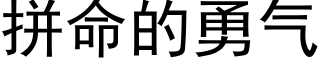 拼命的勇气 (黑体矢量字库)