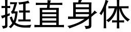 挺直身體 (黑體矢量字庫)