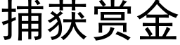 捕獲賞金 (黑體矢量字庫)