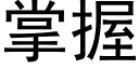 掌握 (黑体矢量字库)