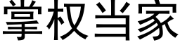 掌權當家 (黑體矢量字庫)