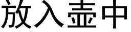 放入壶中 (黑体矢量字库)