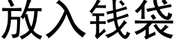 放入錢袋 (黑體矢量字庫)