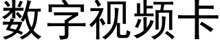 數字視頻卡 (黑體矢量字庫)