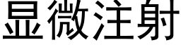 显微注射 (黑体矢量字库)