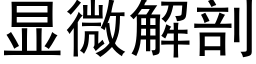 显微解剖 (黑体矢量字库)