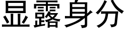 顯露身分 (黑體矢量字庫)