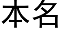 本名 (黑體矢量字庫)