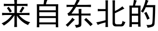 来自东北的 (黑体矢量字库)