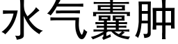 水气囊肿 (黑体矢量字库)