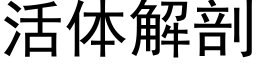 活体解剖 (黑体矢量字库)