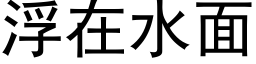 浮在水面 (黑体矢量字库)