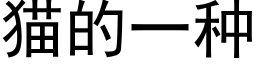 猫的一种 (黑体矢量字库)