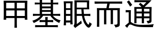 甲基眠而通 (黑體矢量字庫)