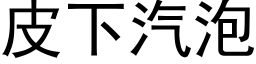 皮下汽泡 (黑体矢量字库)