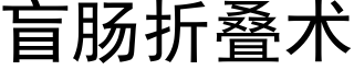 盲腸折疊術 (黑體矢量字庫)