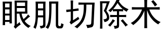 眼肌切除術 (黑體矢量字庫)