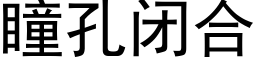 瞳孔閉合 (黑體矢量字庫)